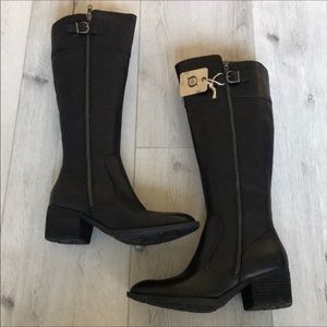 Born Black Leather Tall Boots